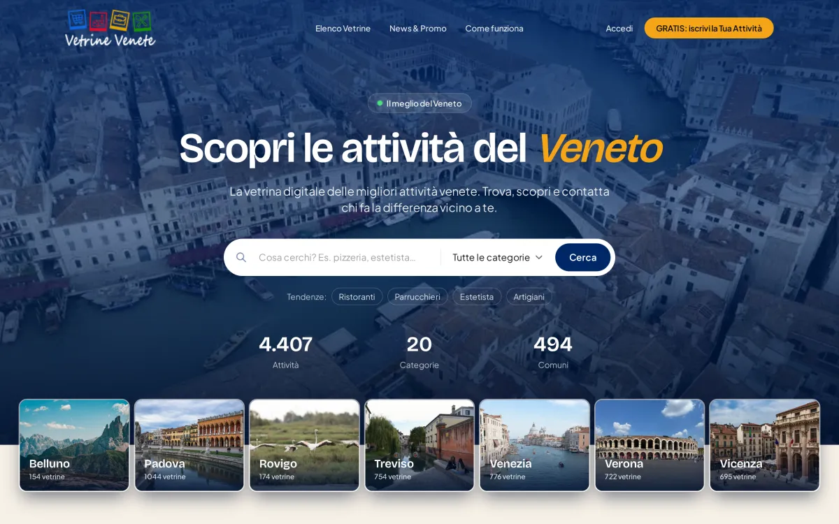 Il portale Vetrine Venete